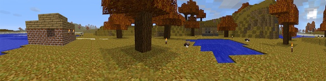 A panorama of an autumn colour scene