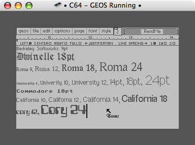 geoWrite's fonts