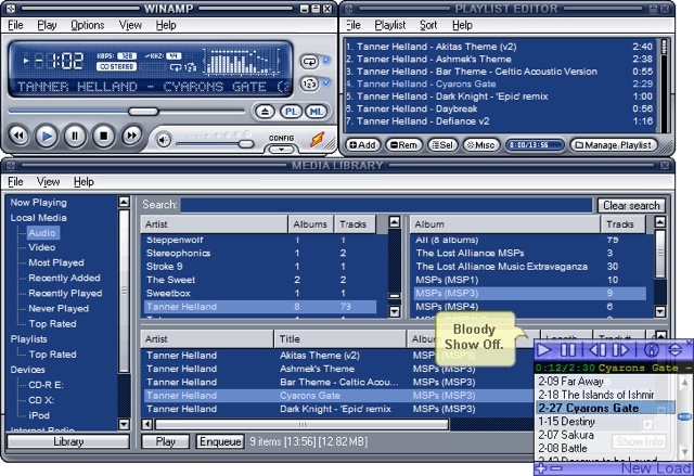 NoNonsense3 next to WinAmp